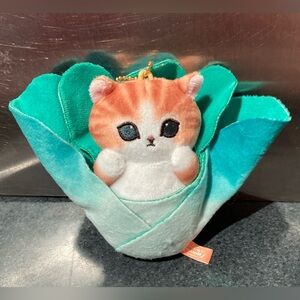 🥬🐱12cm Mofusand Cat Mofumofu Marche Harvest Mascot Green Cabbage Plush Doll Toy
